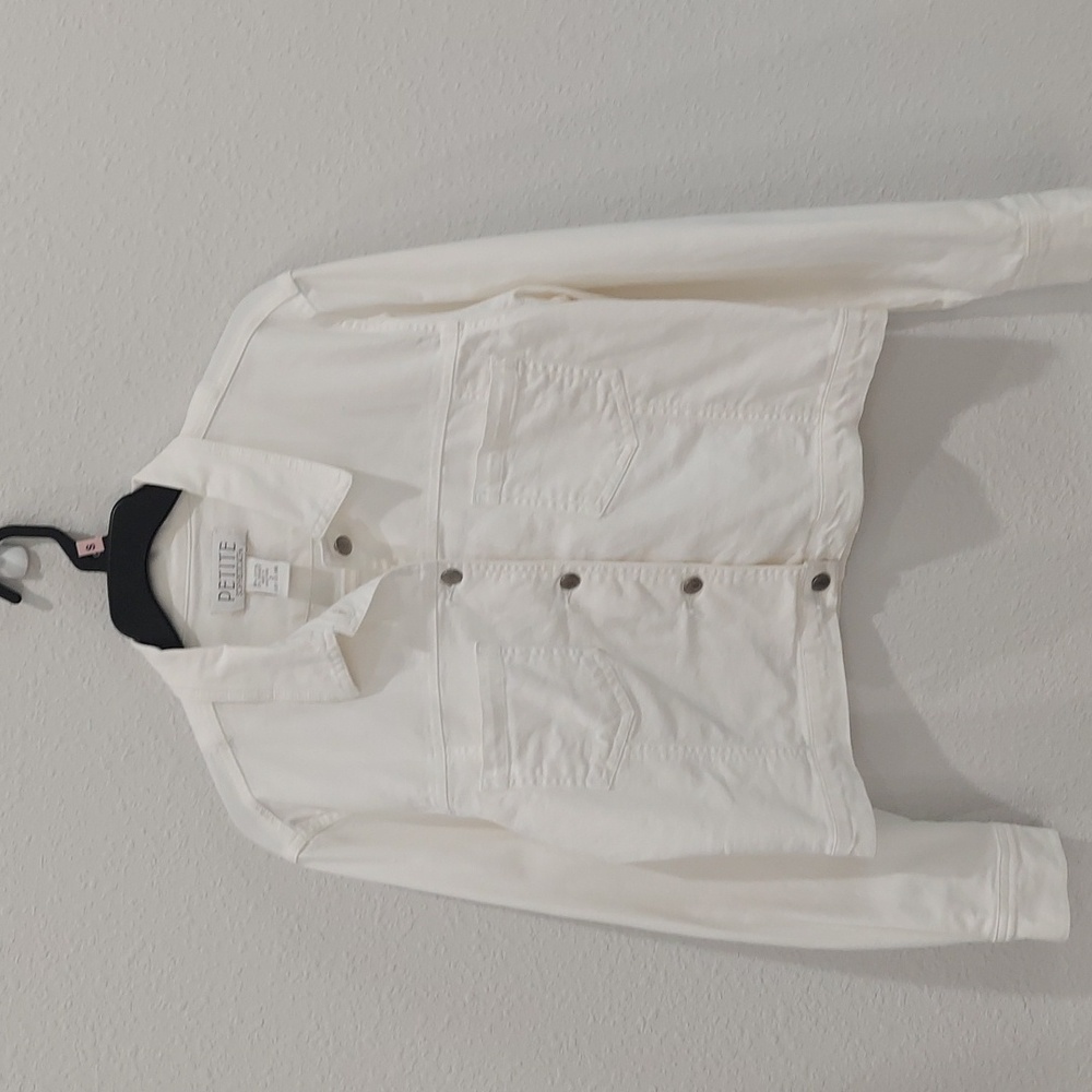 Petite Sophisticate White Jean Jacket